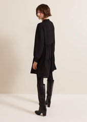Shreya Check Swing Mini Dress Black