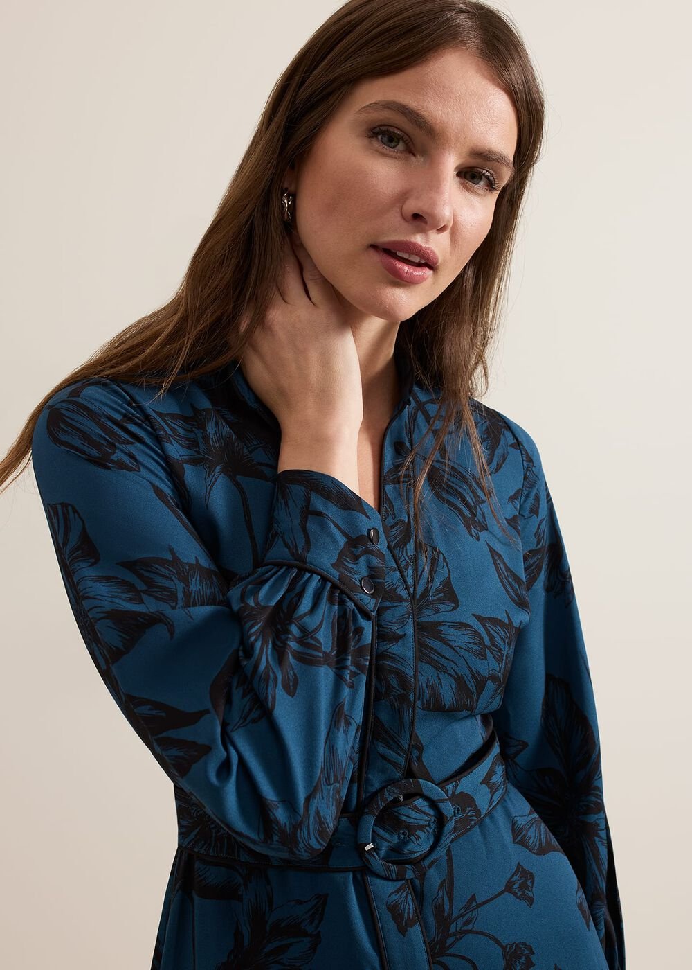 Petite Shakira Teal Floral Midaxi Dress Teal