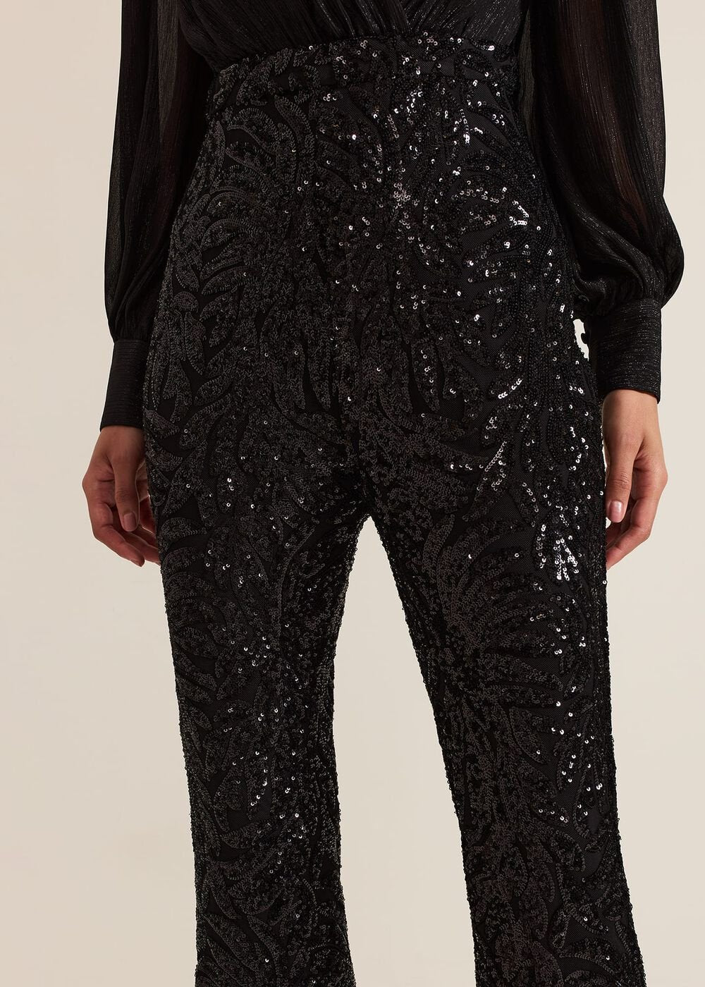 Milena Black Sequin Jumpsuit Black