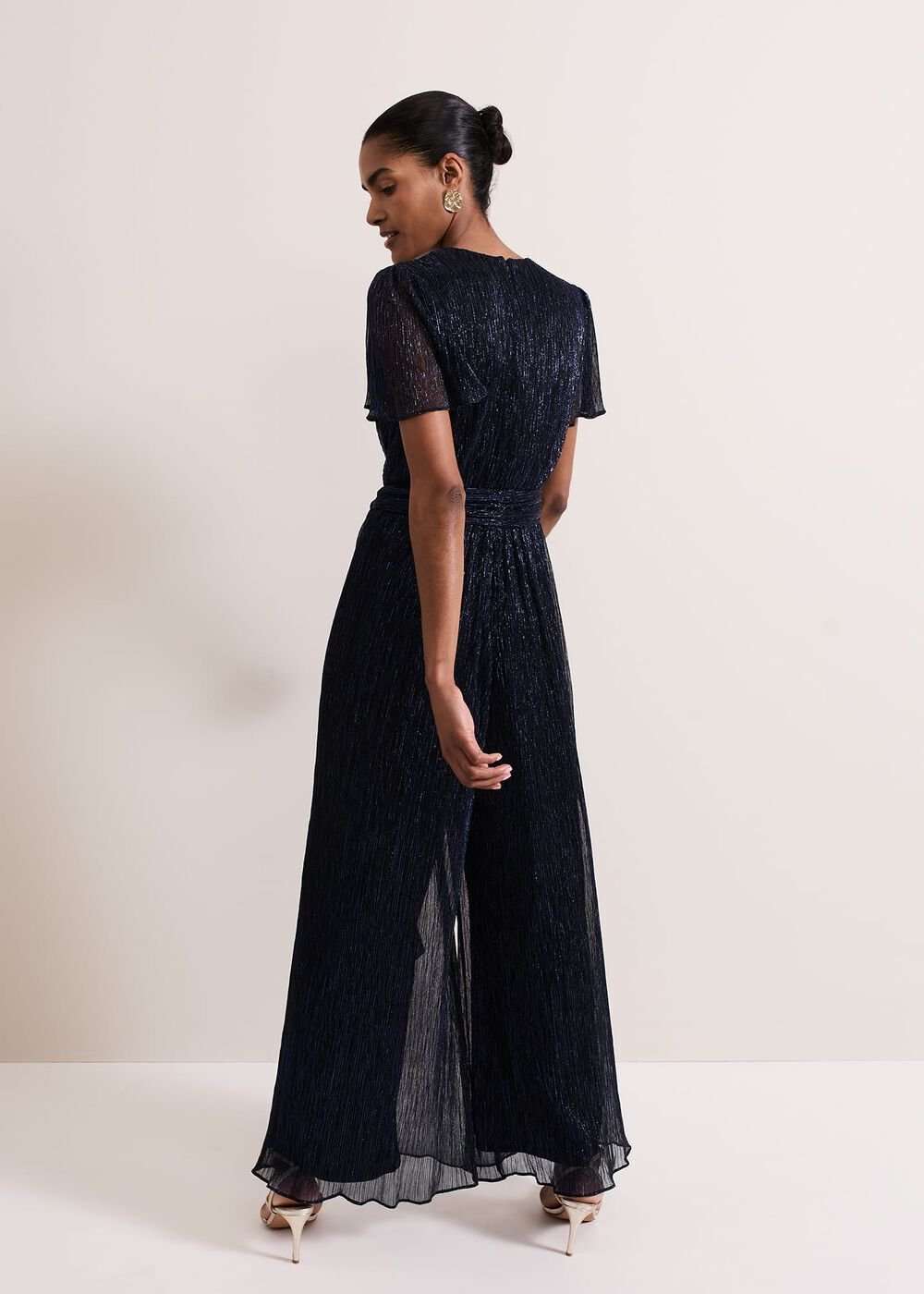 Stella Blue Plisse Jumpsuit Blue