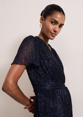 Stella Blue Plisse Jumpsuit Blue