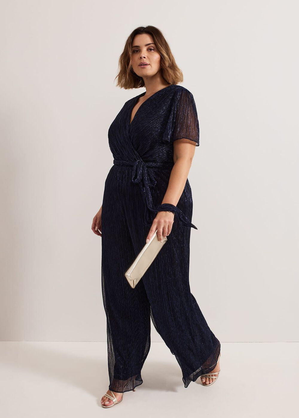 Stella Blue Plisse Jumpsuit Blue