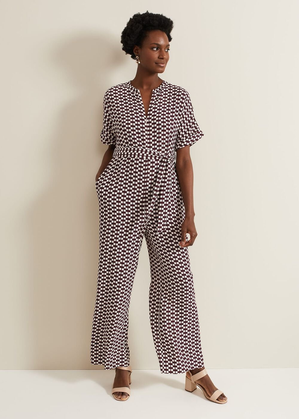 Andra Geo Tie Waist Jumpsuit Multi-Coloured