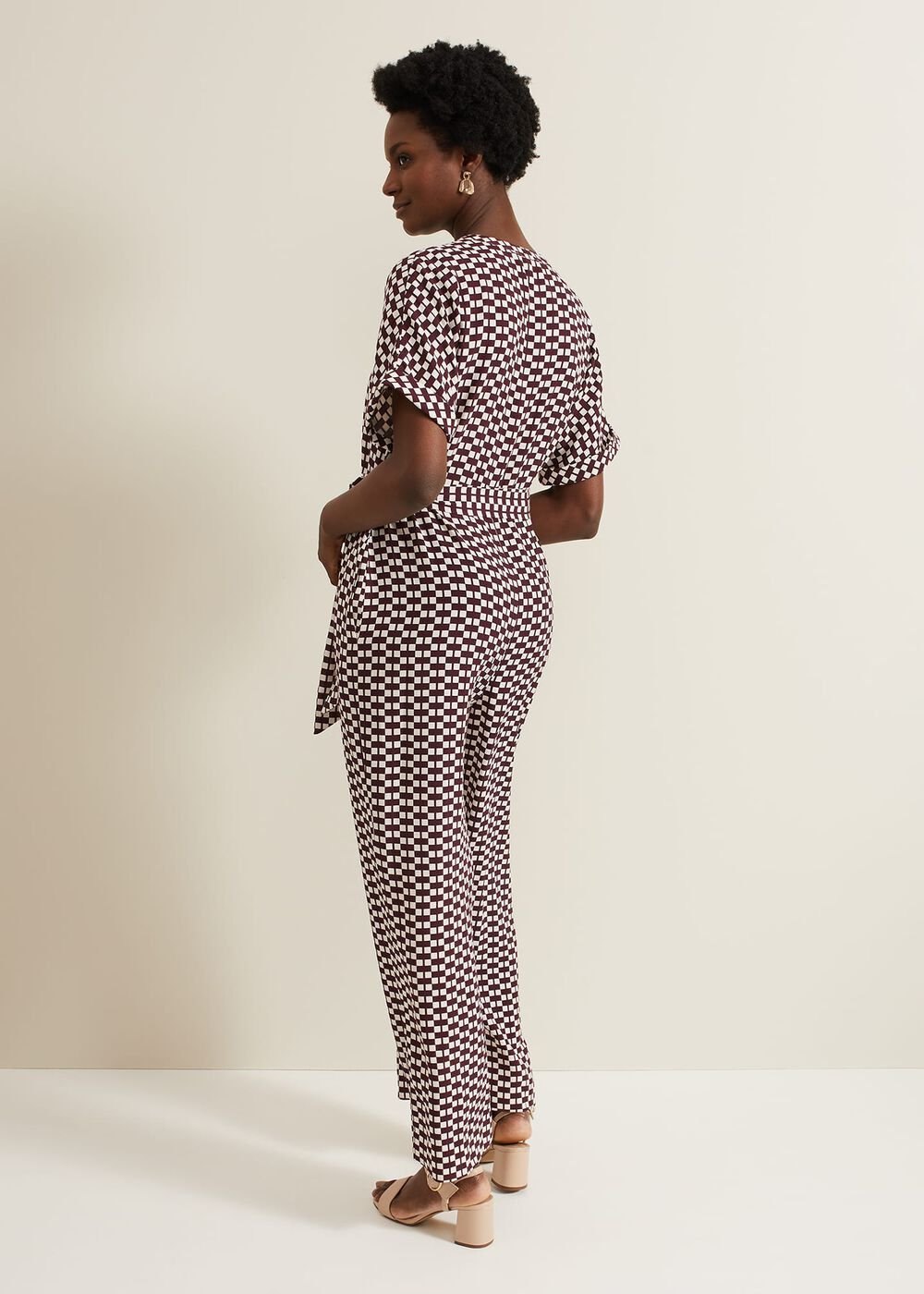 Andra Geo Tie Waist Jumpsuit Multi-Coloured