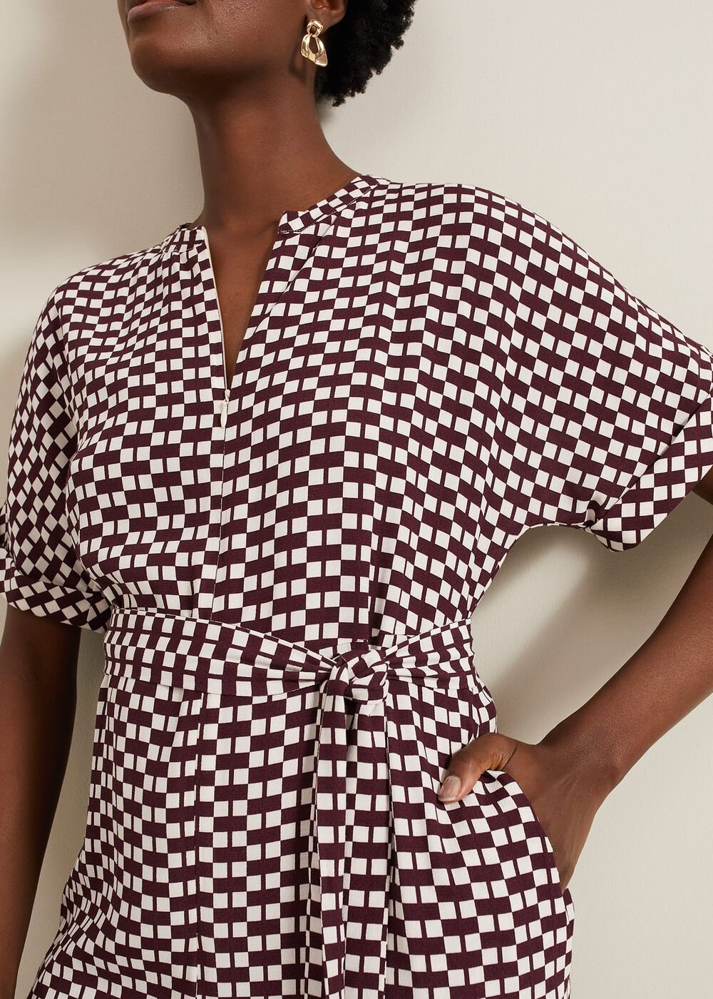 Andra Geo Tie Waist Jumpsuit Multi-Coloured