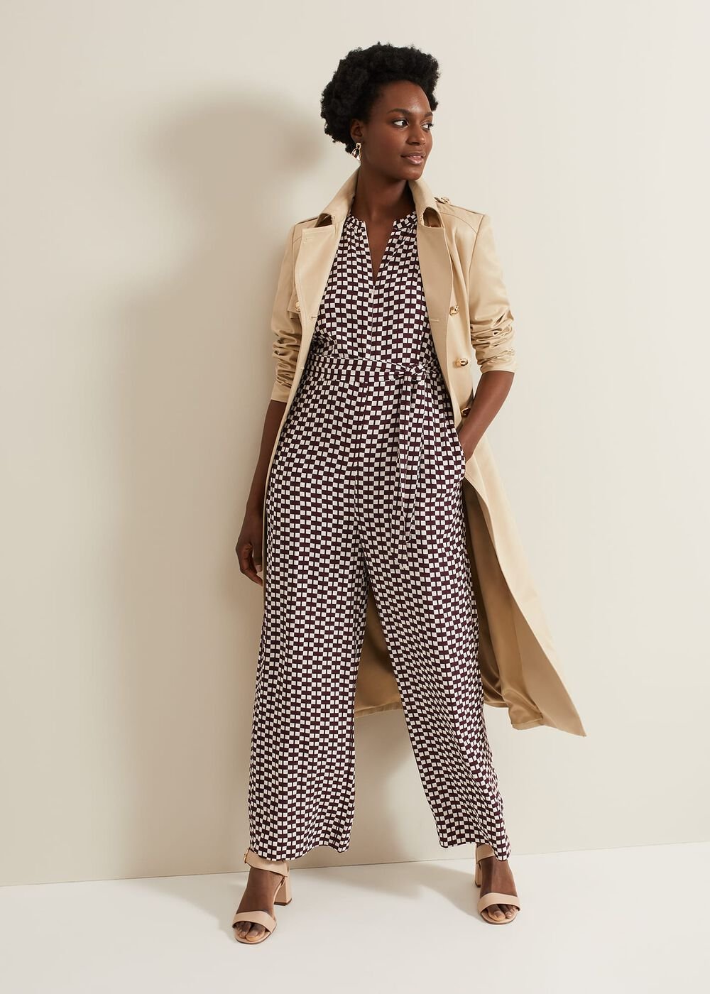 Andra Geo Tie Waist Jumpsuit Multi-Coloured