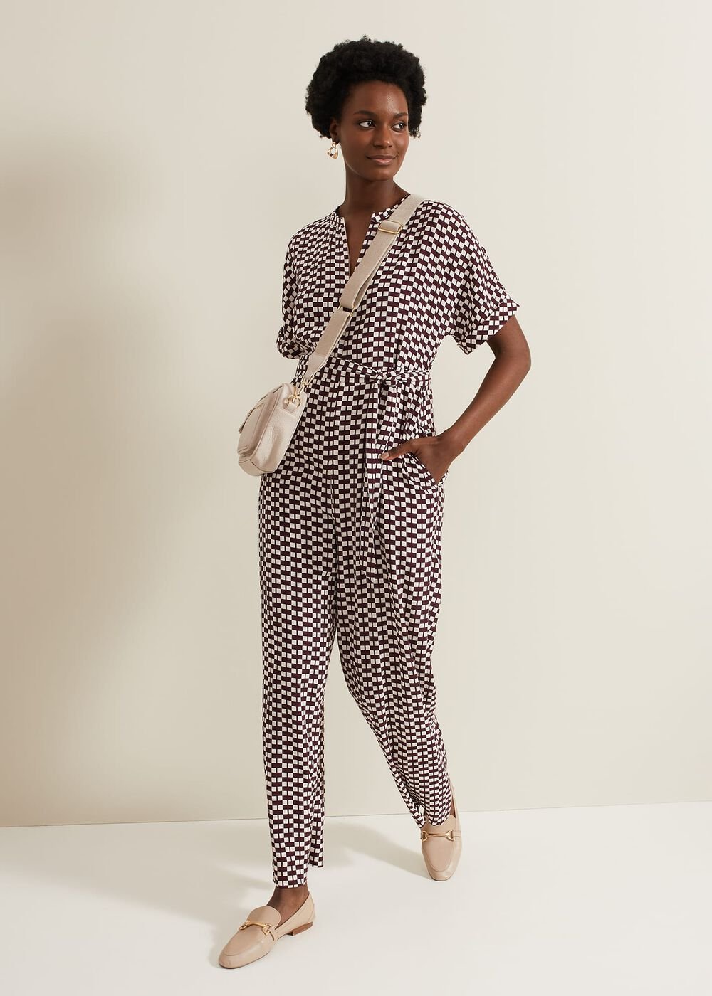 Andra Geo Tie Waist Jumpsuit Multi-Coloured