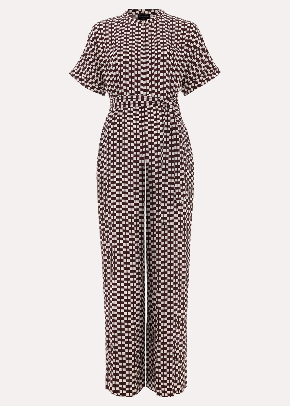 Petite Andra Geo Tie Waist Jumpsuit Multi-Coloured