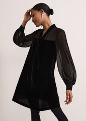 Seraphine Black Velvet Tunic Dress Black