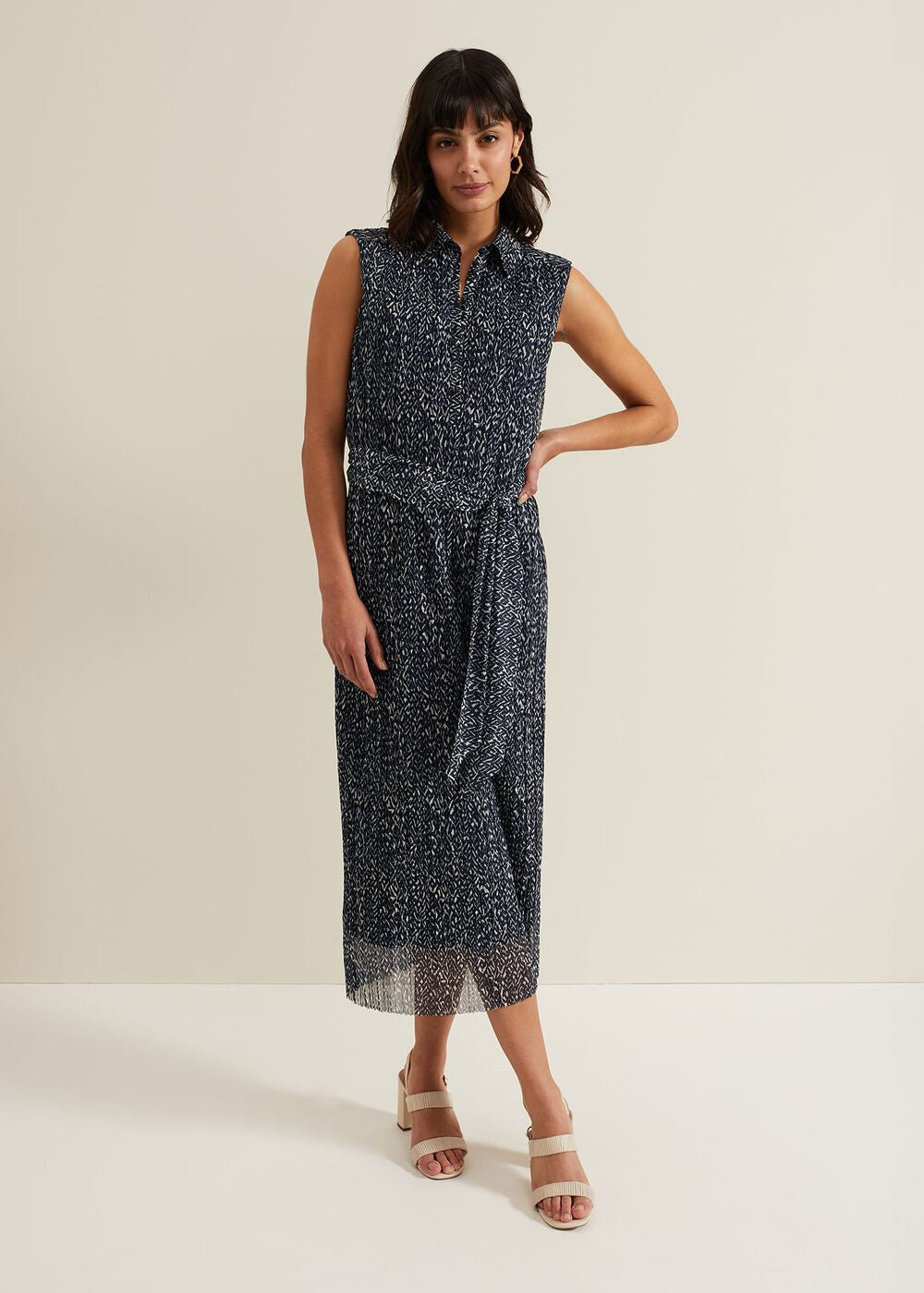 Adia Navy Jersey Shirt Dress Navy