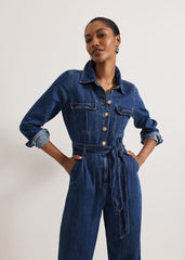Avalon Denim Utility Jumpsuit Dark Wash