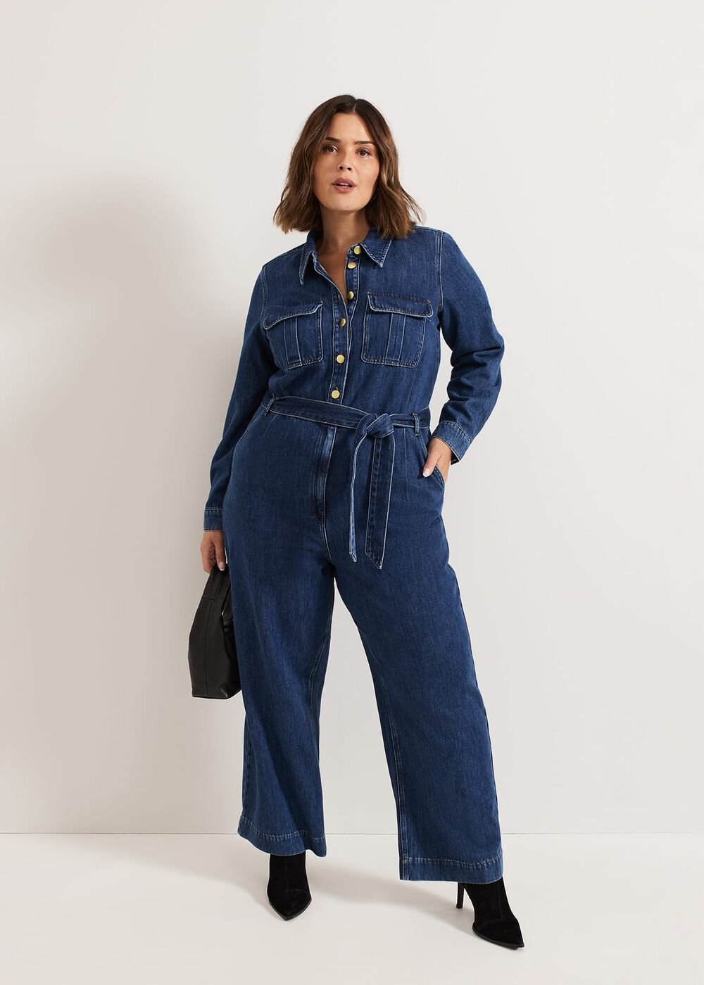 Avalon Denim Utility Jumpsuit Dark Wash