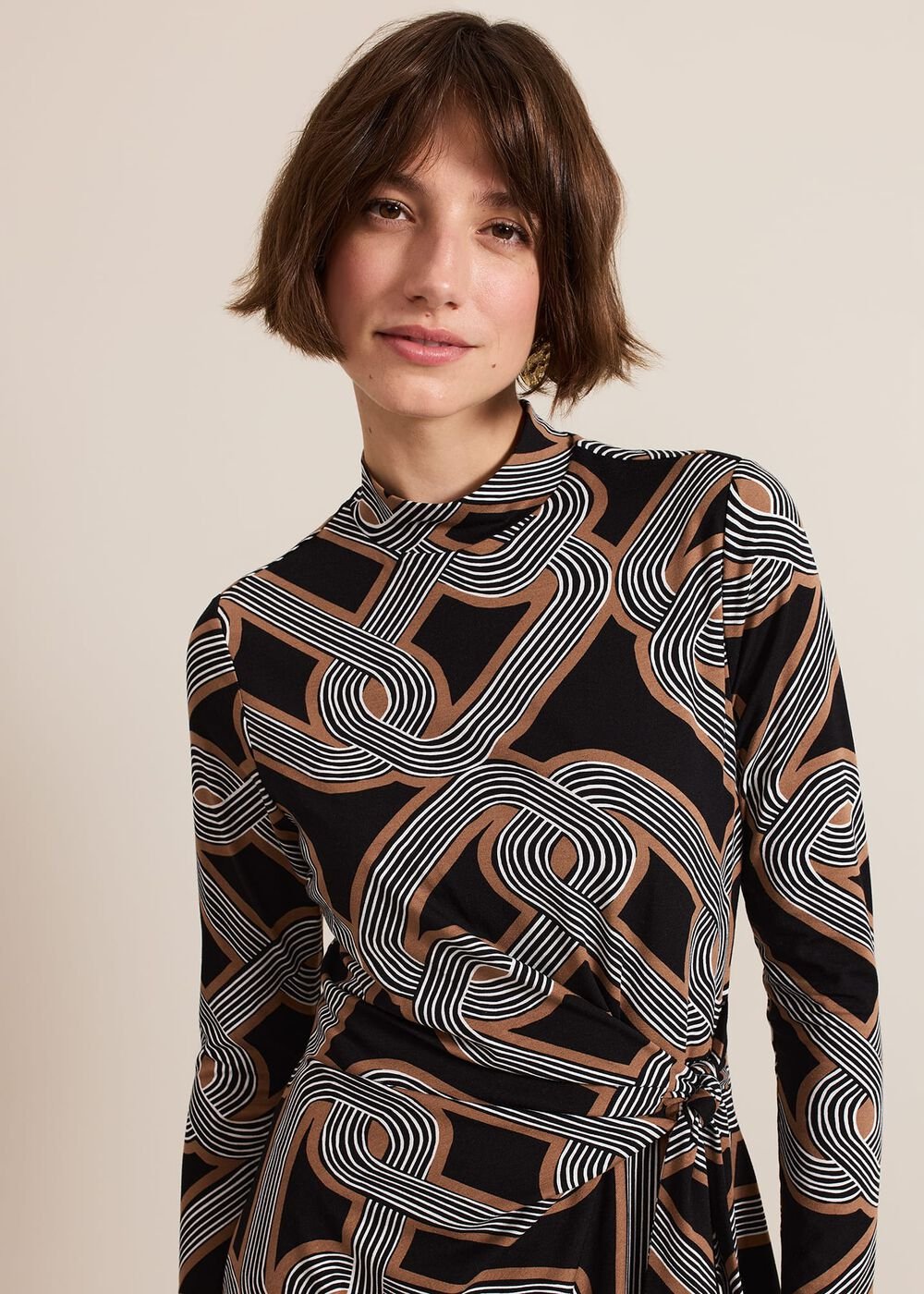 Margot Black Jersey Fitted Midi Dress Black