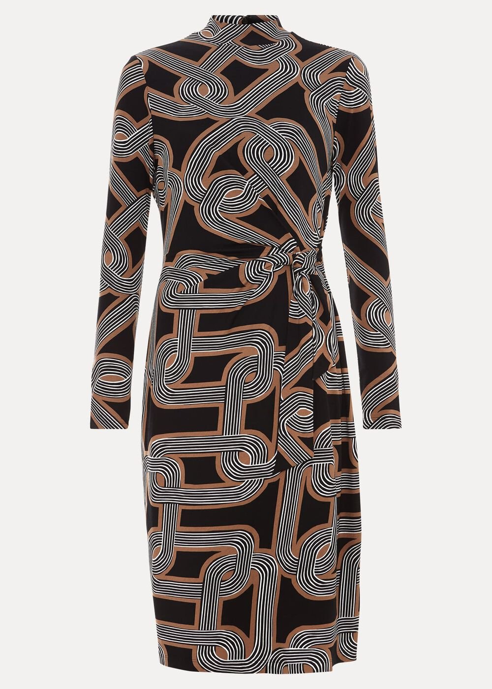 Margot Black Jersey Fitted Midi Dress Black