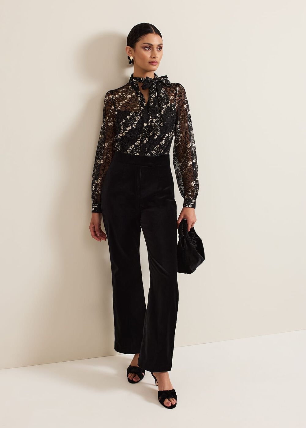 Morilla Lace Top Jumpsuit Black/Multi