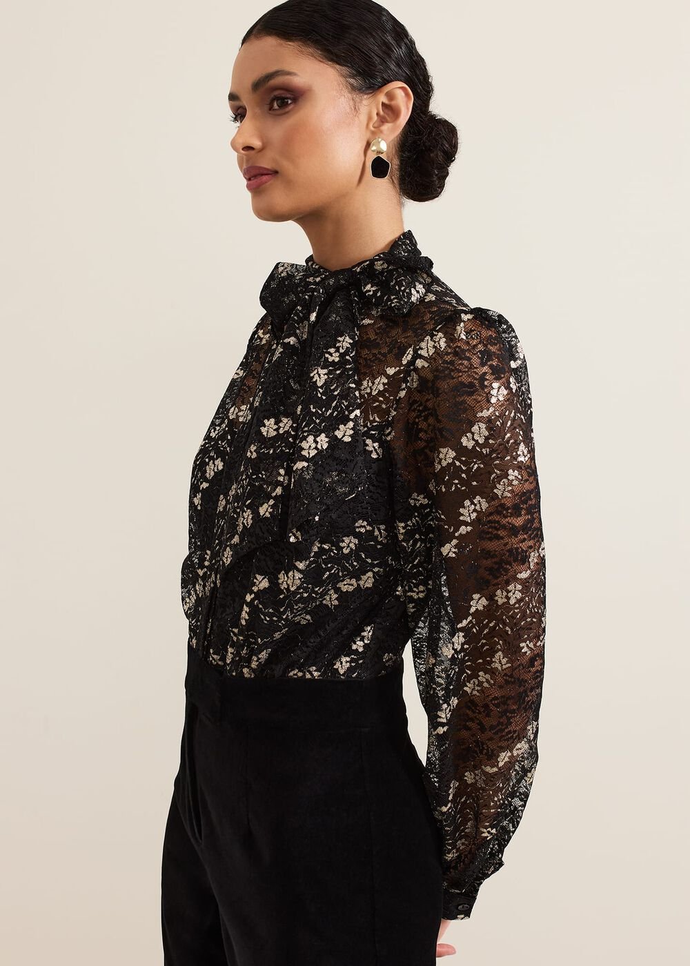 Morilla Lace Top Jumpsuit Black/Multi