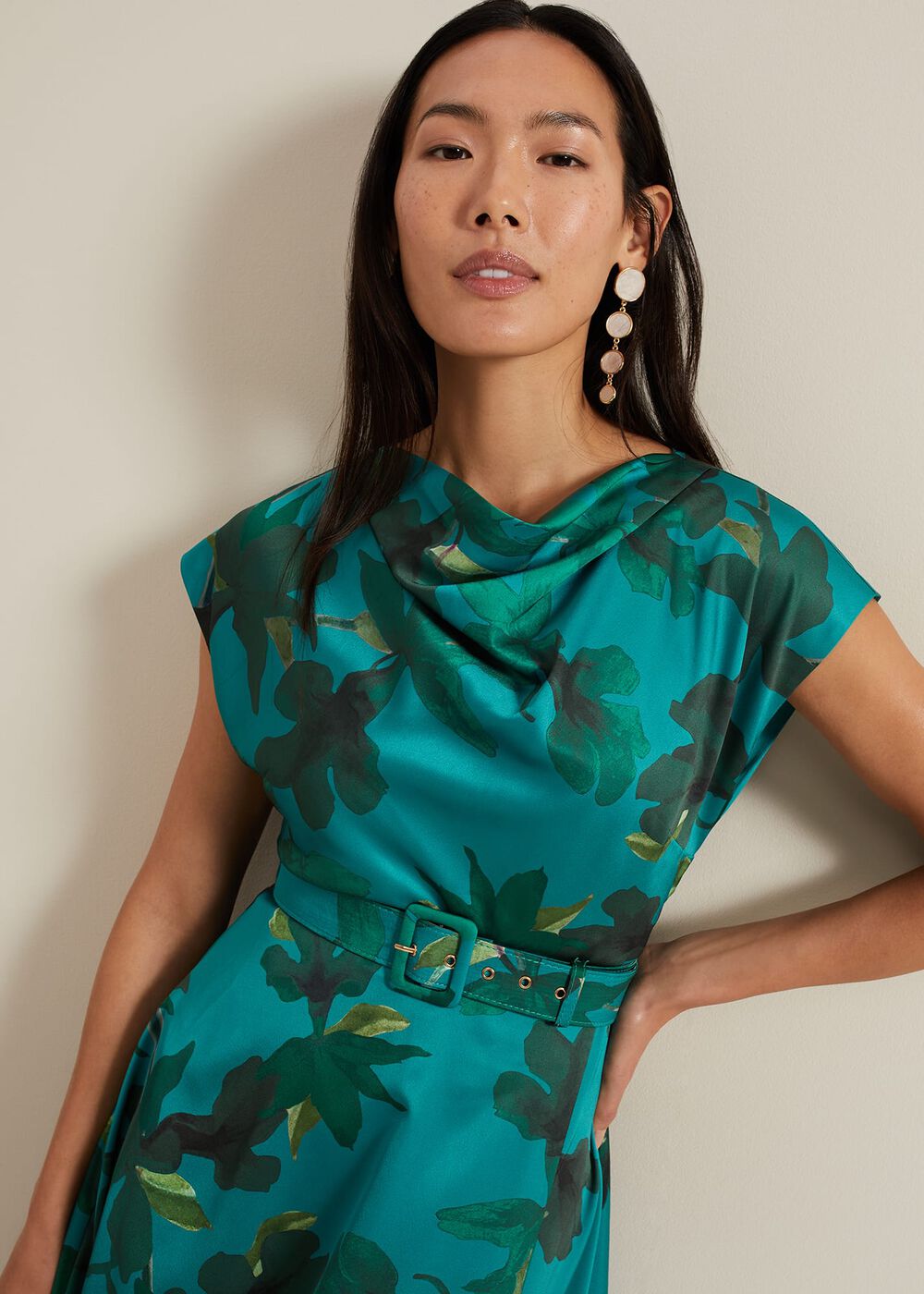 Sabrianna Print Midi Dress Multi-Coloured
