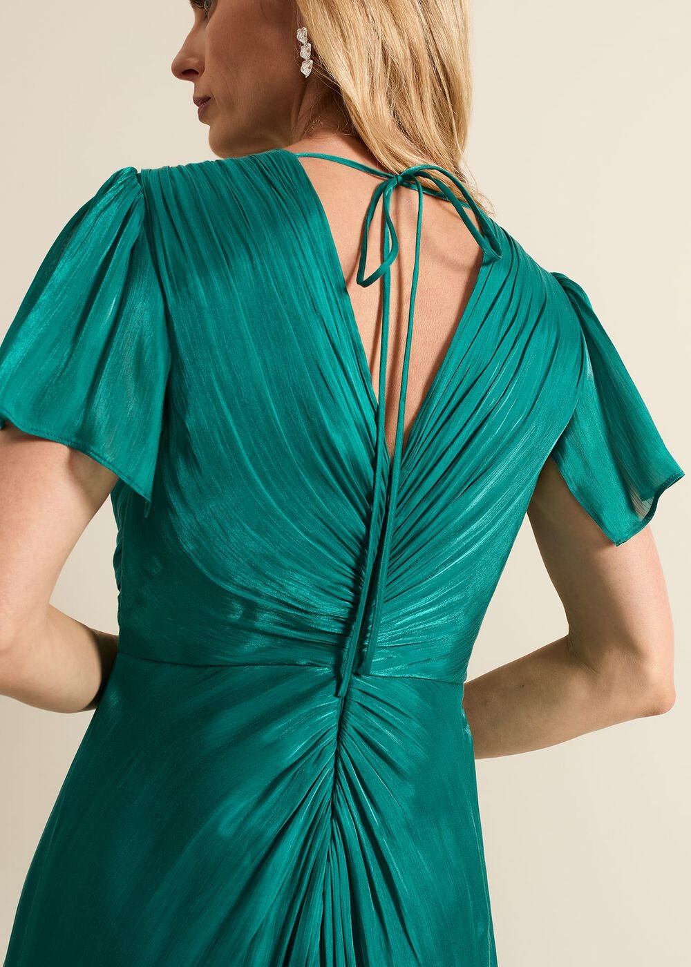 Abbey Green Satin Maxi Dress Green