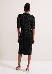 Misha Tapework Shimmer Dress Black