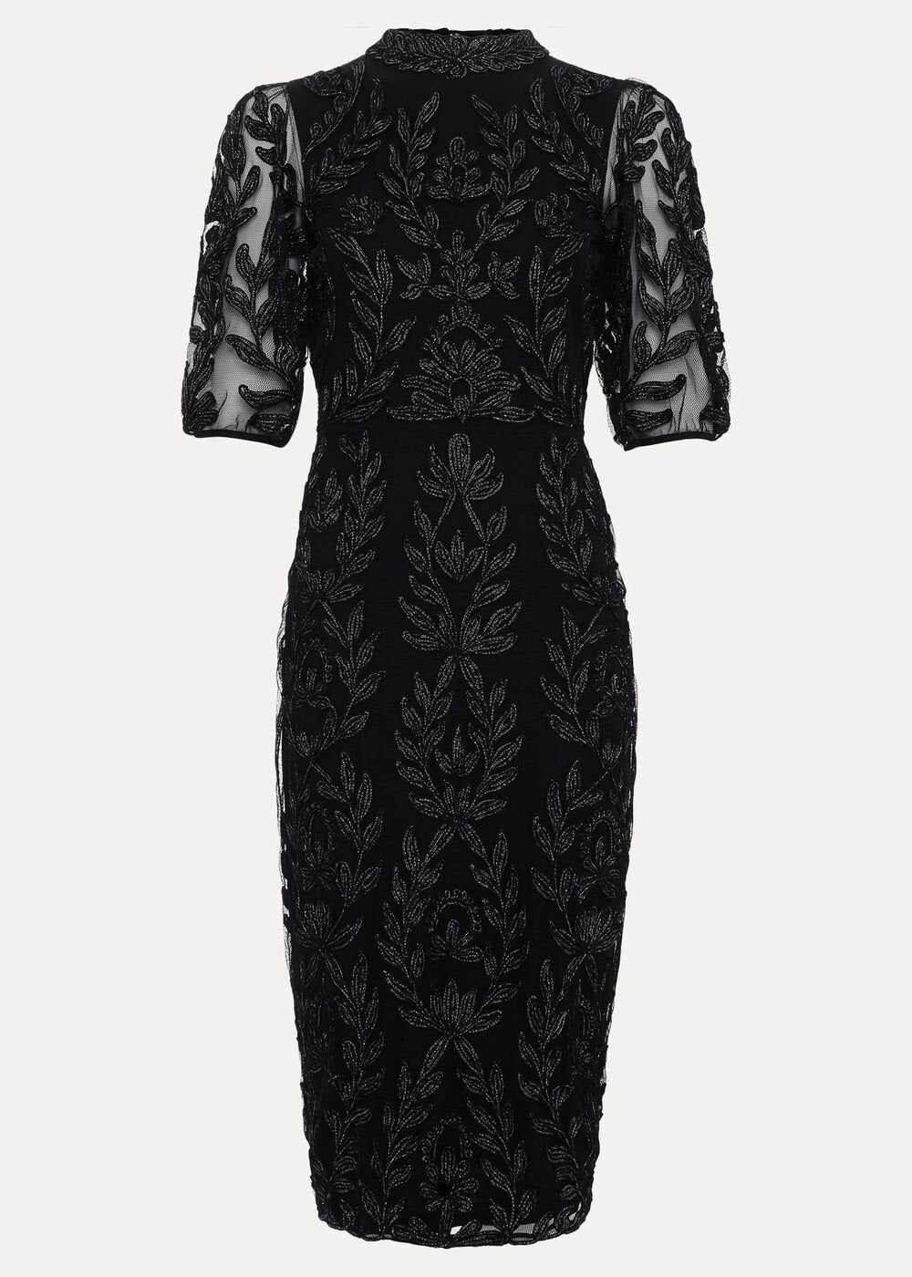 Misha Tapework Shimmer Dress Black
