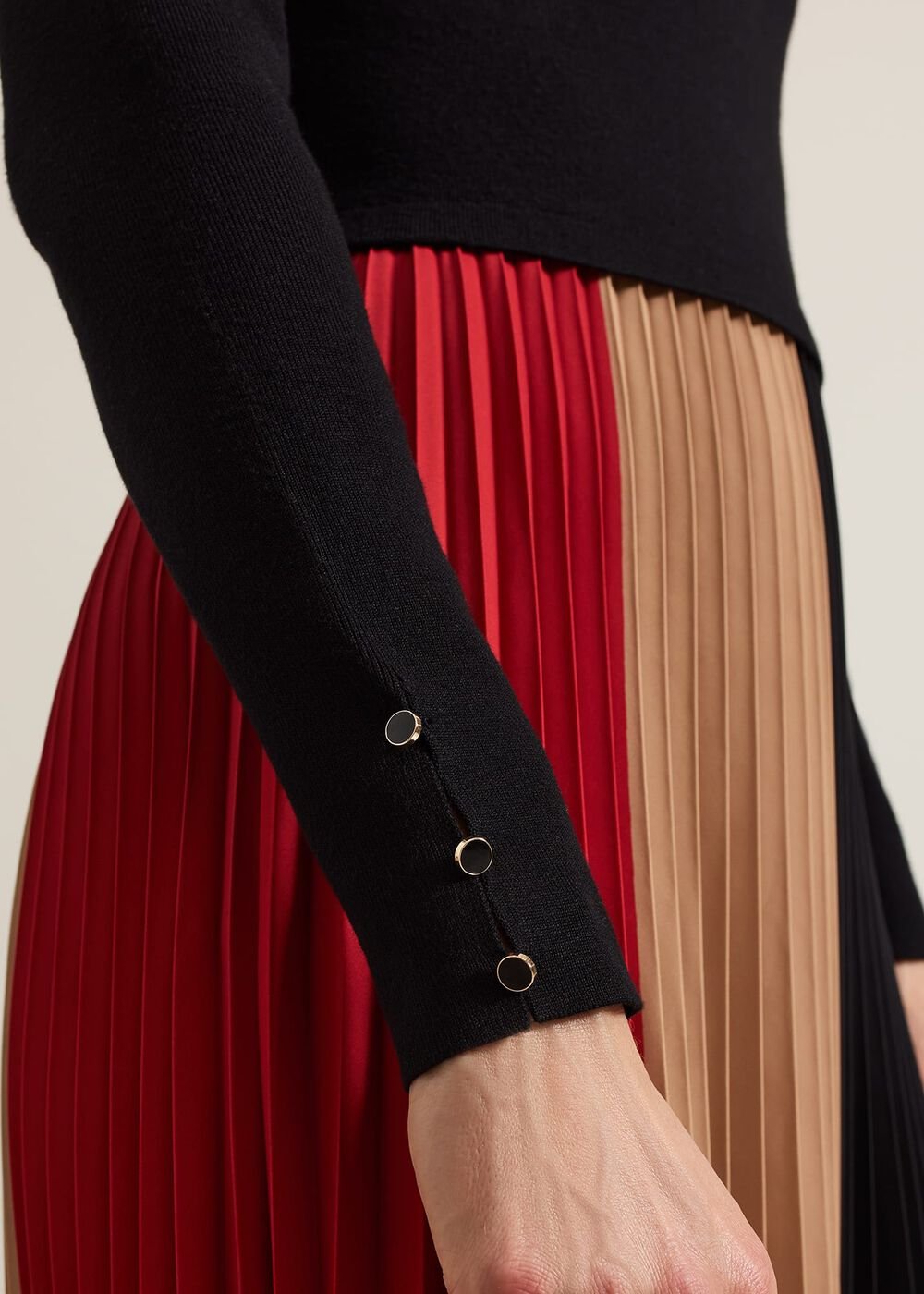 Kiera Colourblock Woven Hem Midi Dress Multi-Coloured