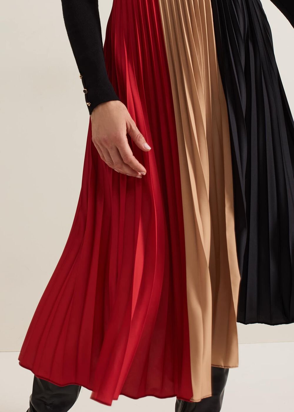 Kiera Colourblock Woven Hem Midi Dress Multi-Coloured