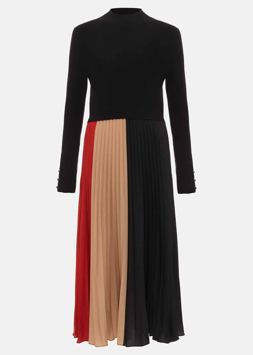 Kiera Colourblock Woven Hem Midi Dress Multi-Coloured