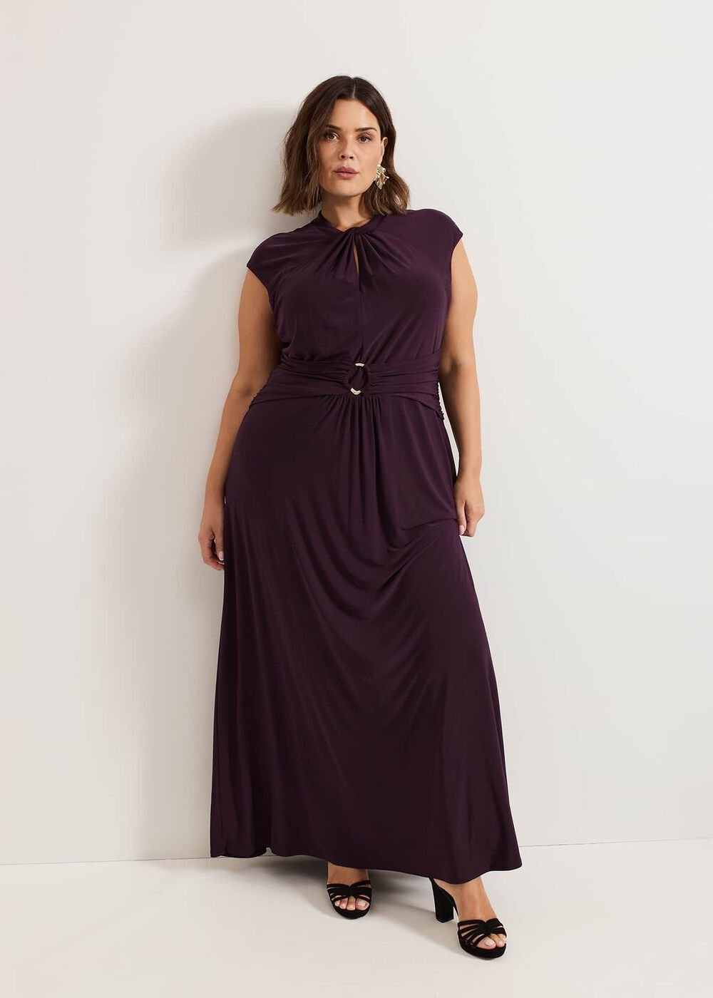 Tolly Burgundy Jersey Maxi Dress Burgundy