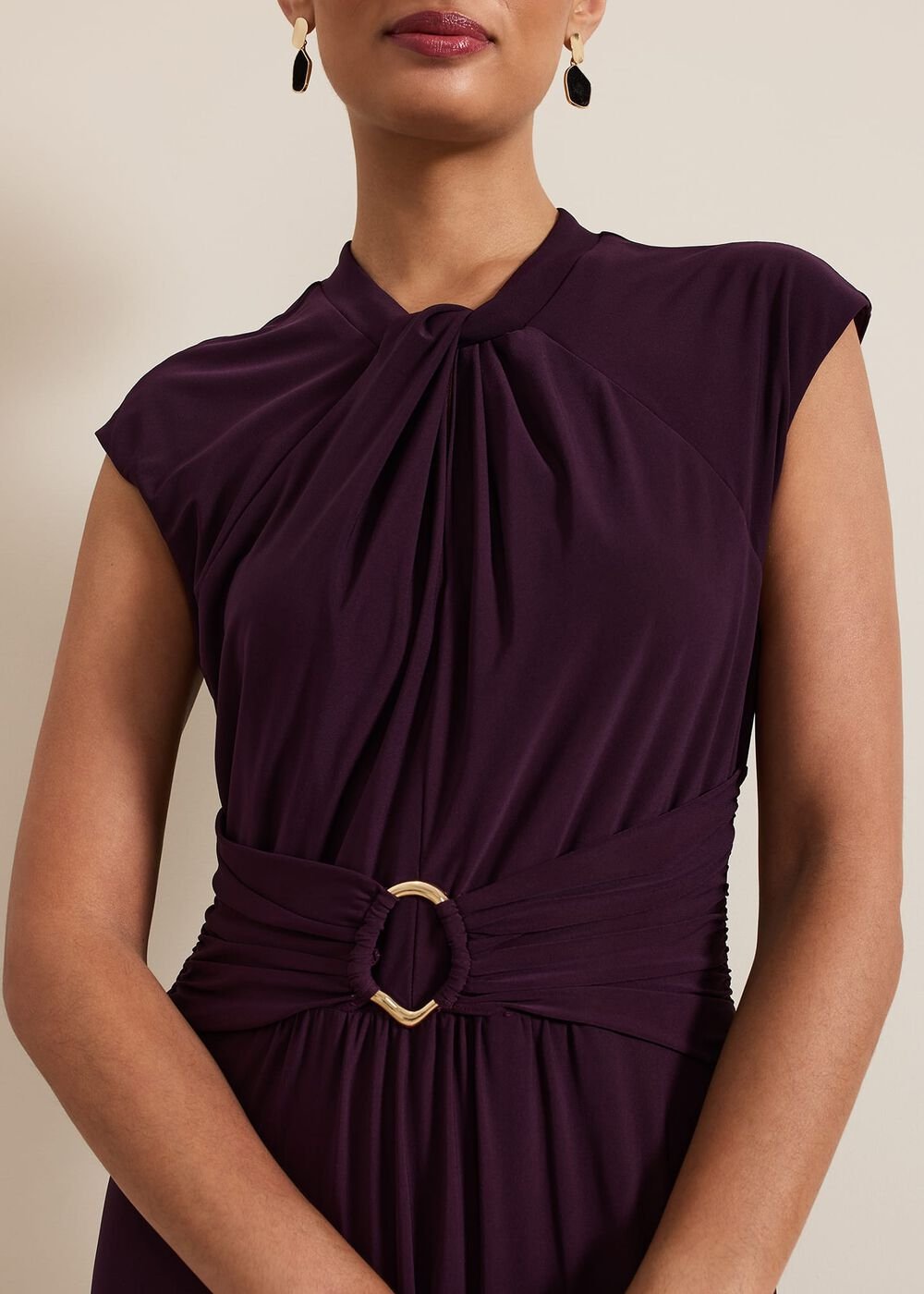 Tolly Burgundy Jersey Maxi Dress Burgundy