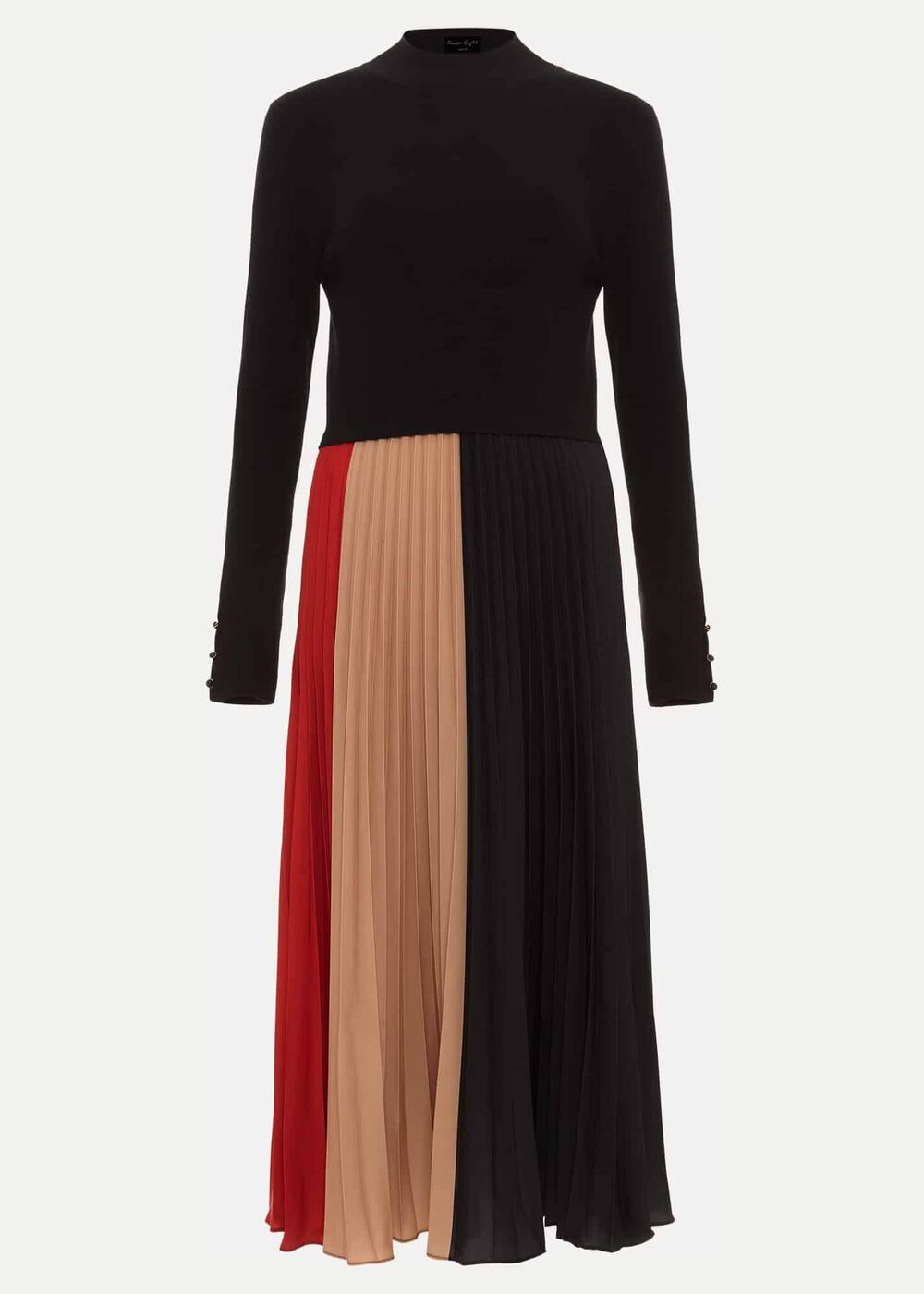 Petite Kiera Colourblock Midi Dress Multi-Coloured
