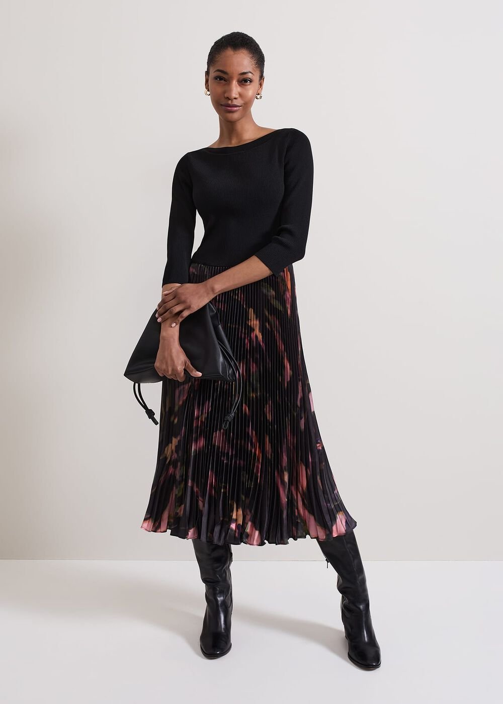 Rhea Woven Hem Abstract Dress Multi-Coloured