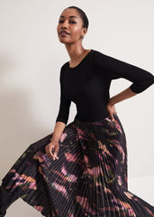 Rhea Woven Hem Abstract Dress Multi-Coloured