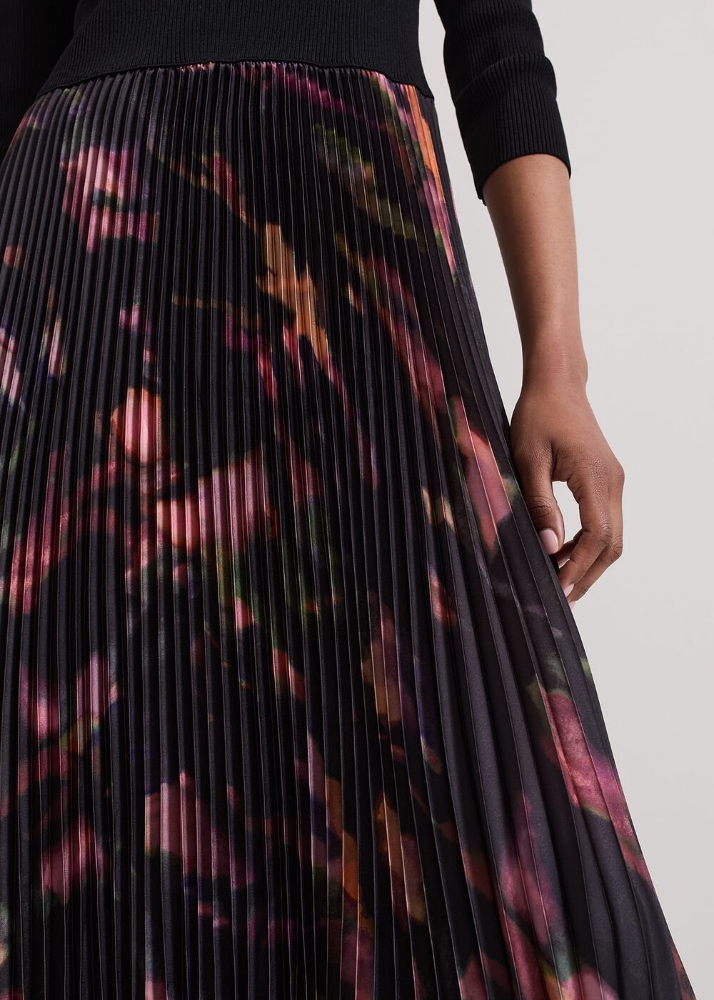 Rhea Woven Hem Abstract Dress Multi-Coloured