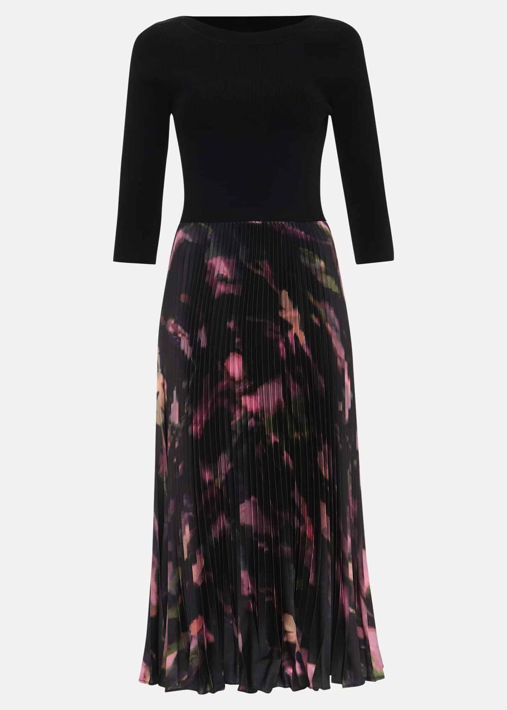 Rhea Woven Hem Abstract Dress Multi-Coloured
