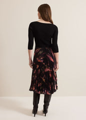 Petite Rhea Woven Hem Abstract Dress Multi-Coloured