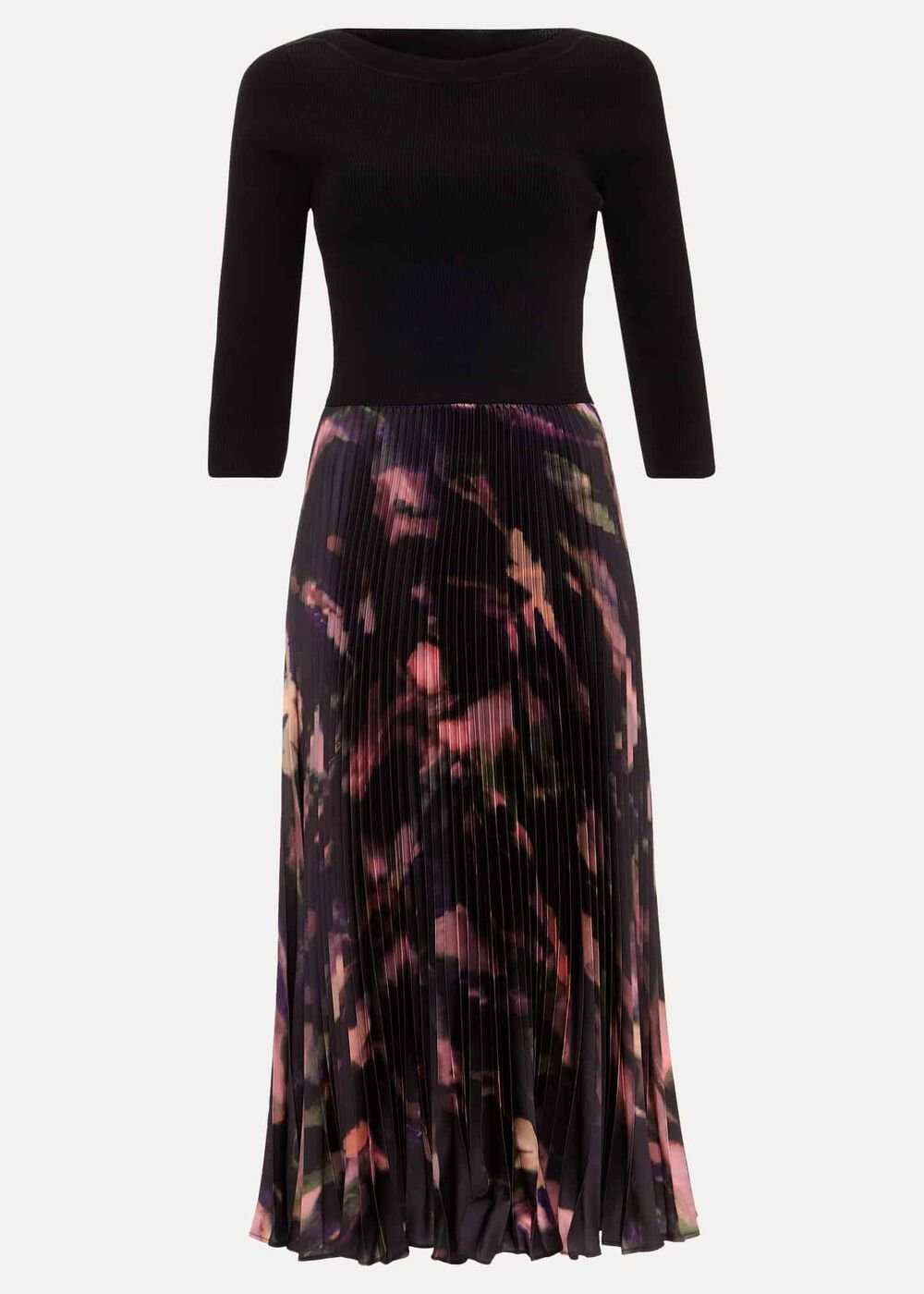 Petite Rhea Woven Hem Abstract Dress Multi-Coloured