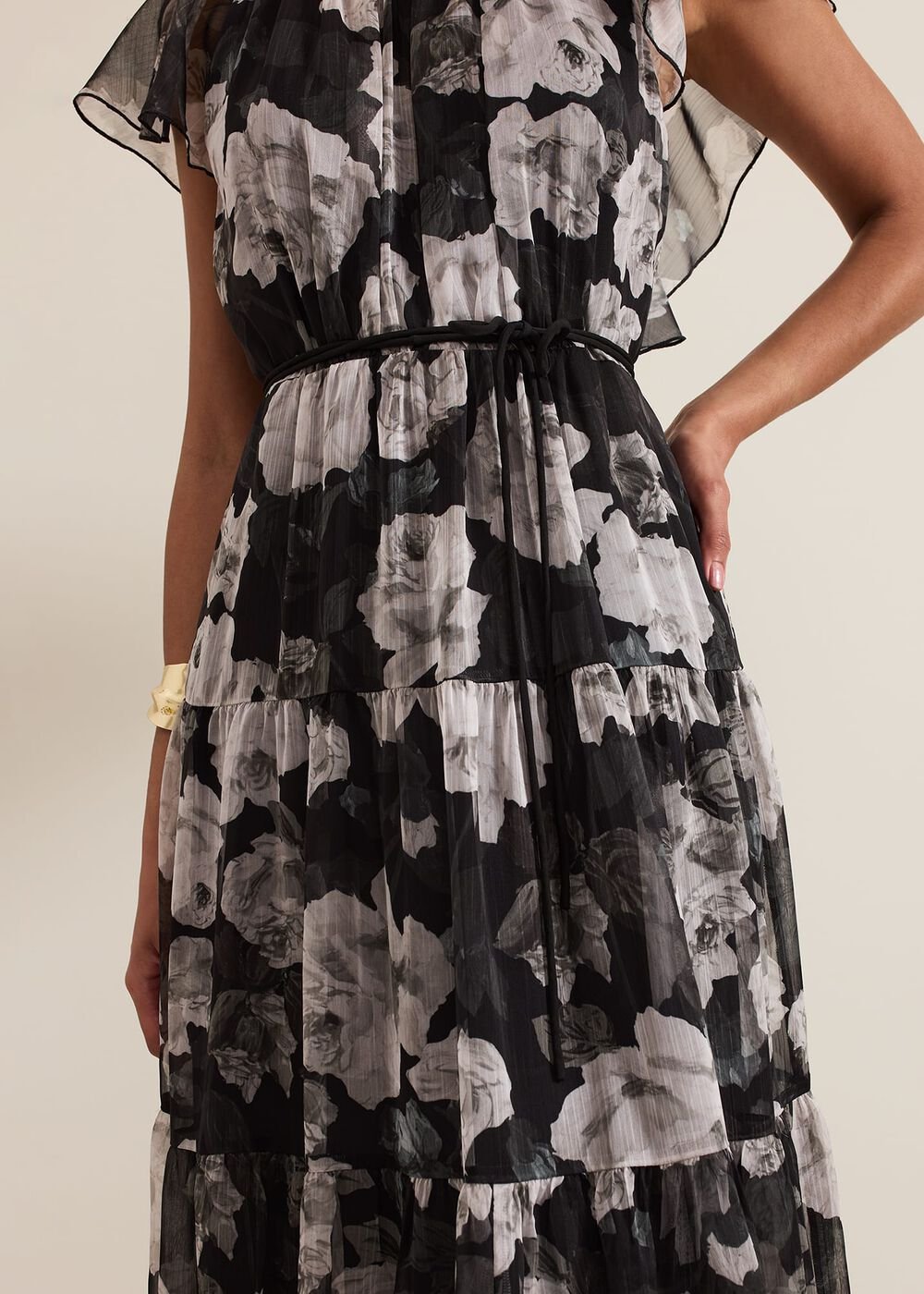 Jordine Floral Print Midaxi Dress Multi-Coloured