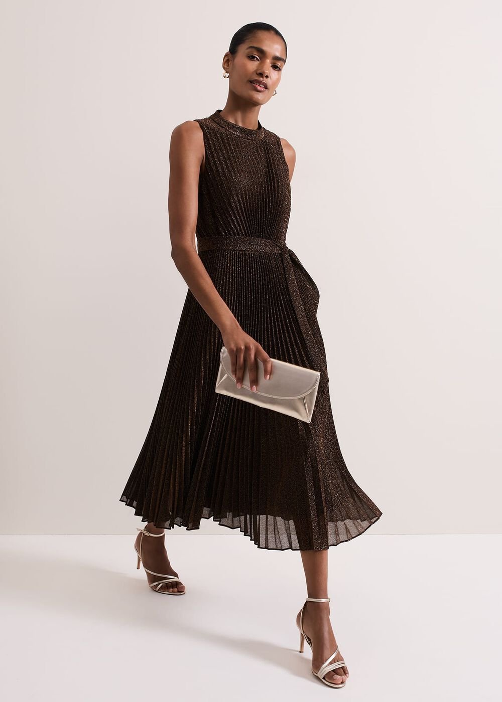 Simara Sparkle Pleat Dress Multi-Coloured
