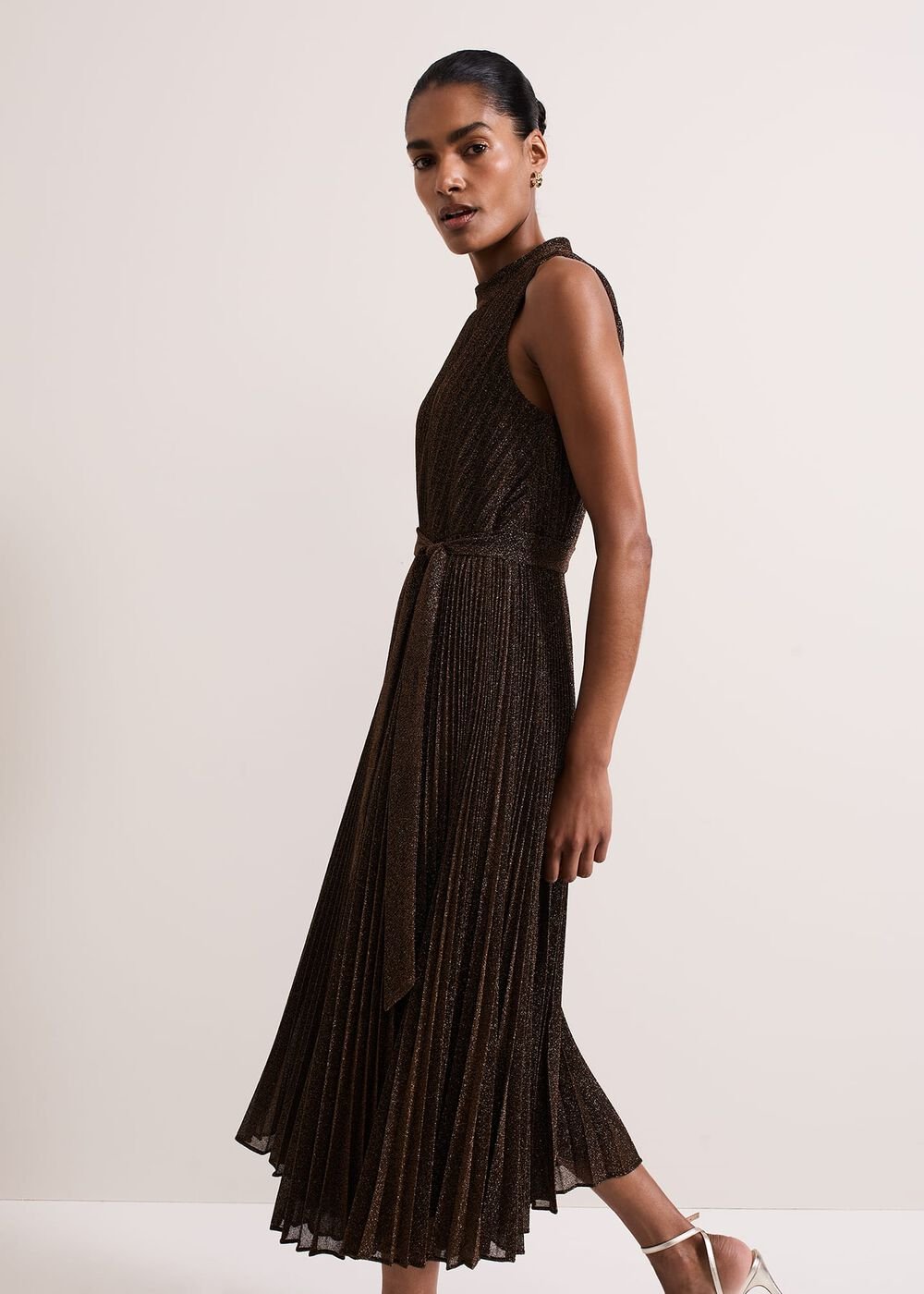 Simara Sparkle Pleat Dress Multi-Coloured