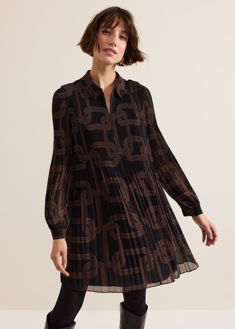Ella Black Chain Swing Dress Black