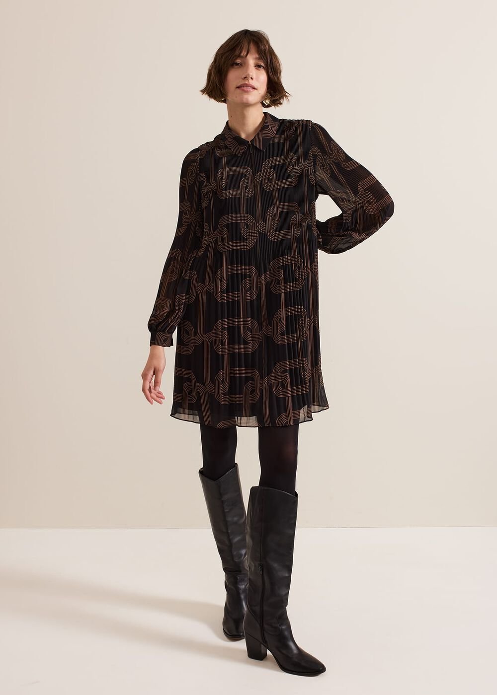 Ella Black Chain Swing Dress Black