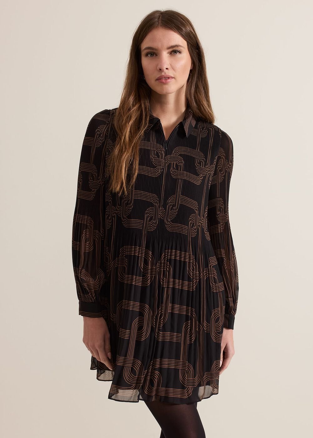 Petite Ella Black Chain Swing Dress Black
