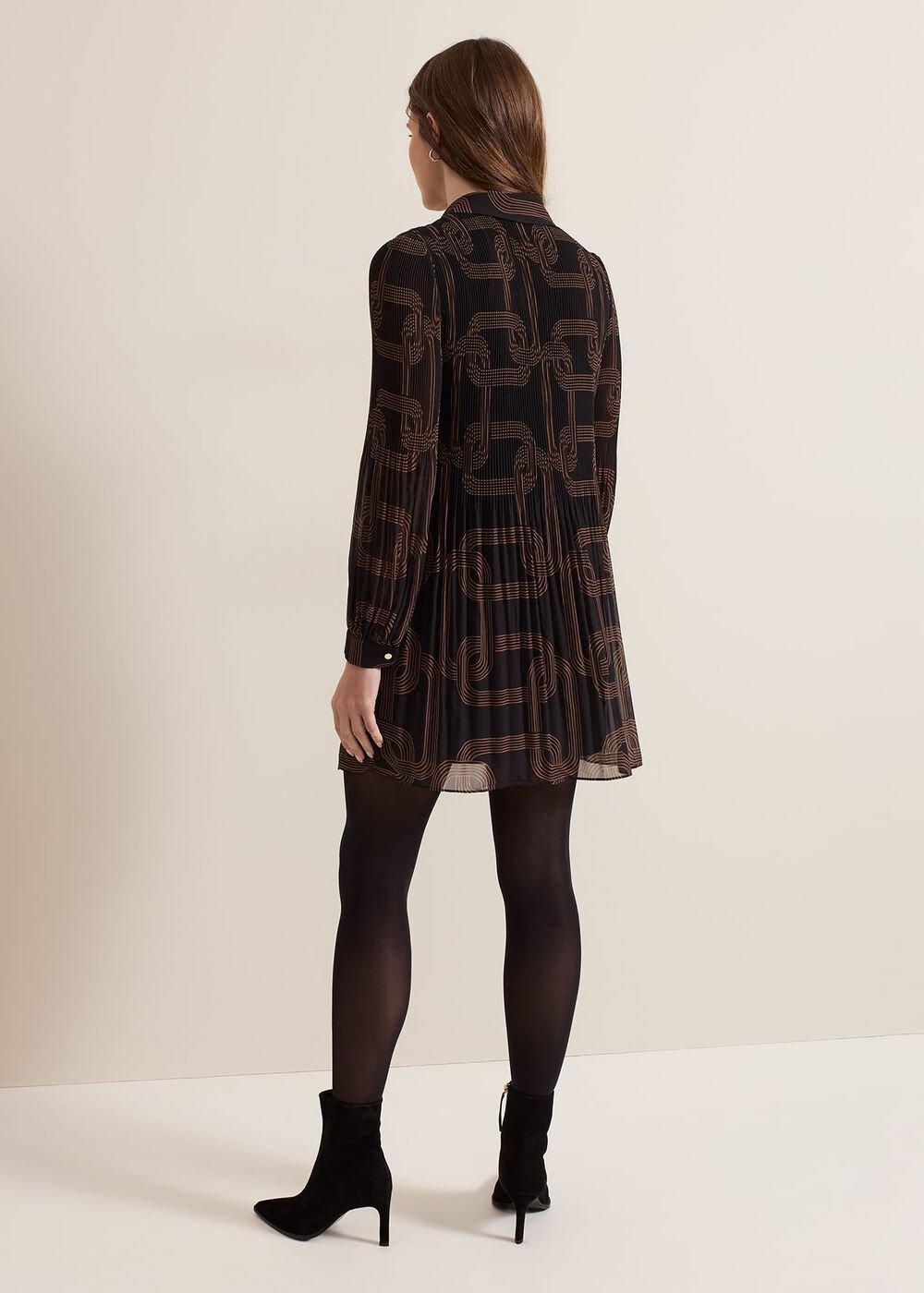 Petite Ella Black Chain Swing Dress Black