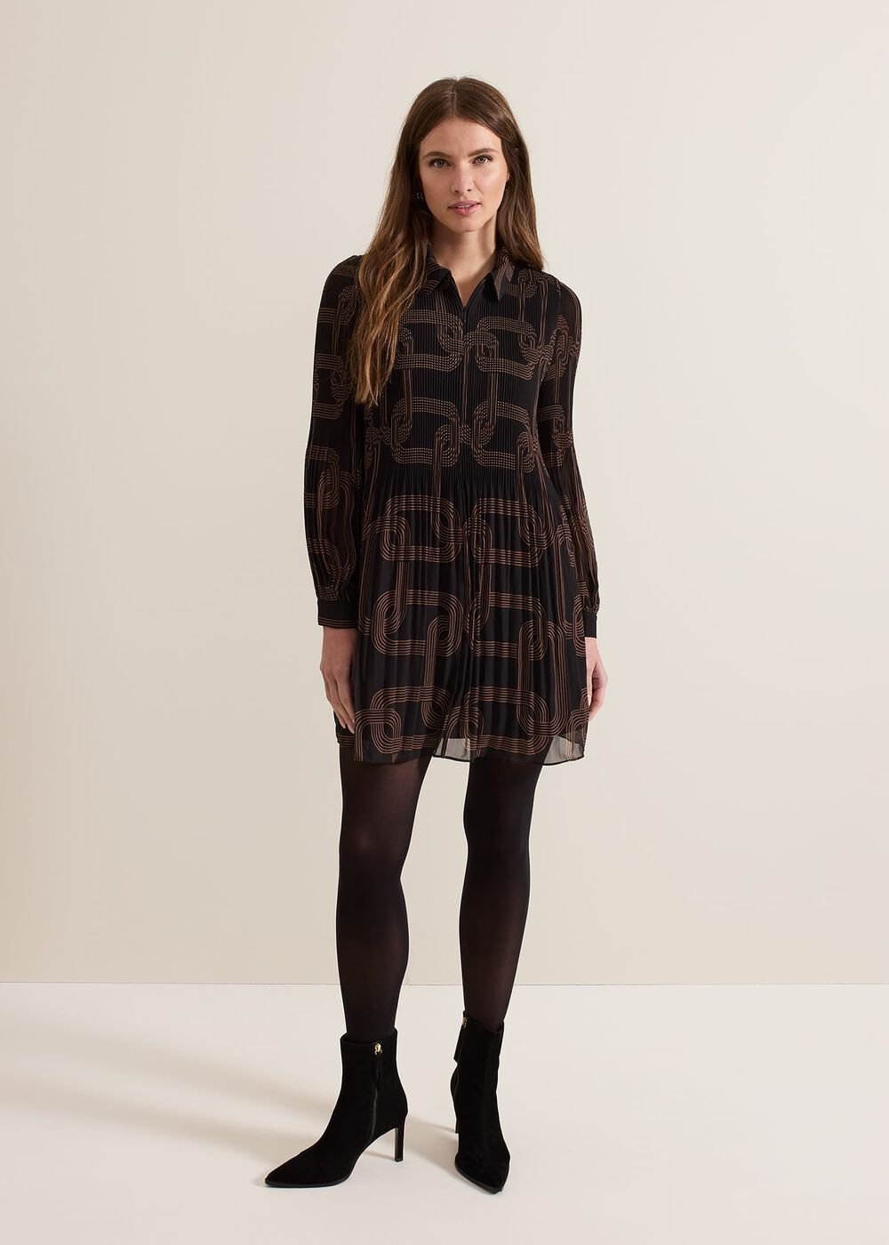 Petite Ella Black Chain Swing Dress Black