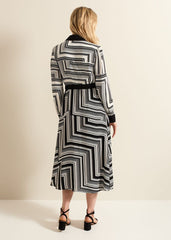 Pia Striped Midaxi Dress Black Multi