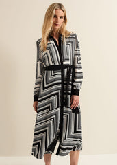 Pia Striped Midaxi Dress Black Multi