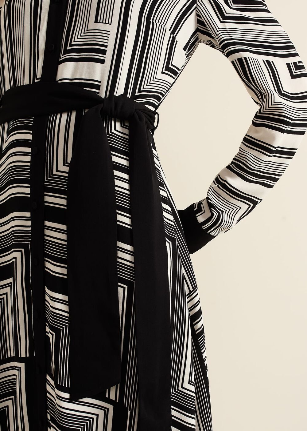 Pia Striped Midaxi Dress Black Multi