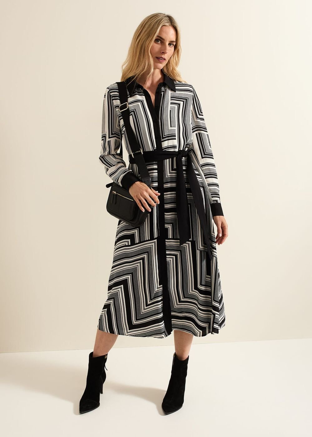Pia Striped Midaxi Dress Black Multi