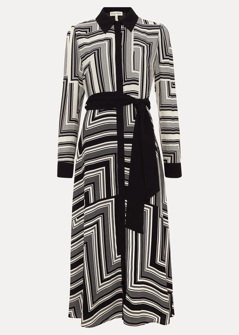 Pia Striped Midaxi Dress Black Multi