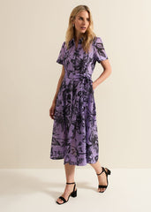 Natalie Lilac Floral Check Dress Lilac